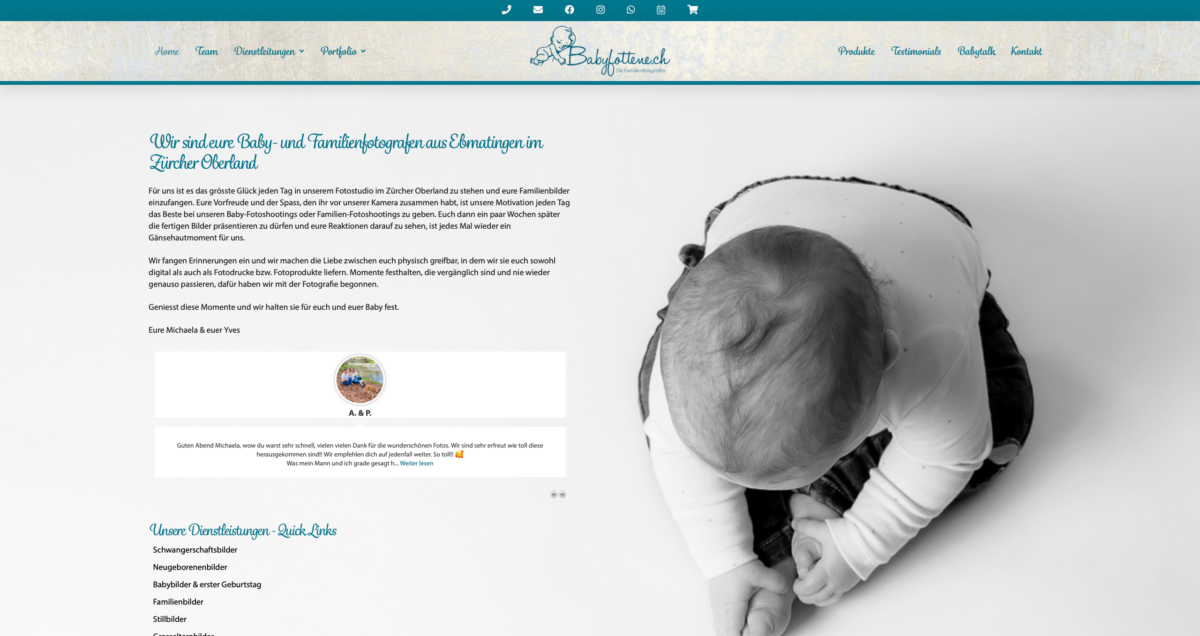 Babyfottene Webprojekt - Webdesigner Zürich